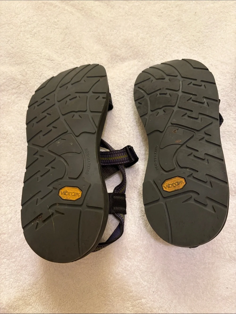 Chaco Black Sandals with Green Accent